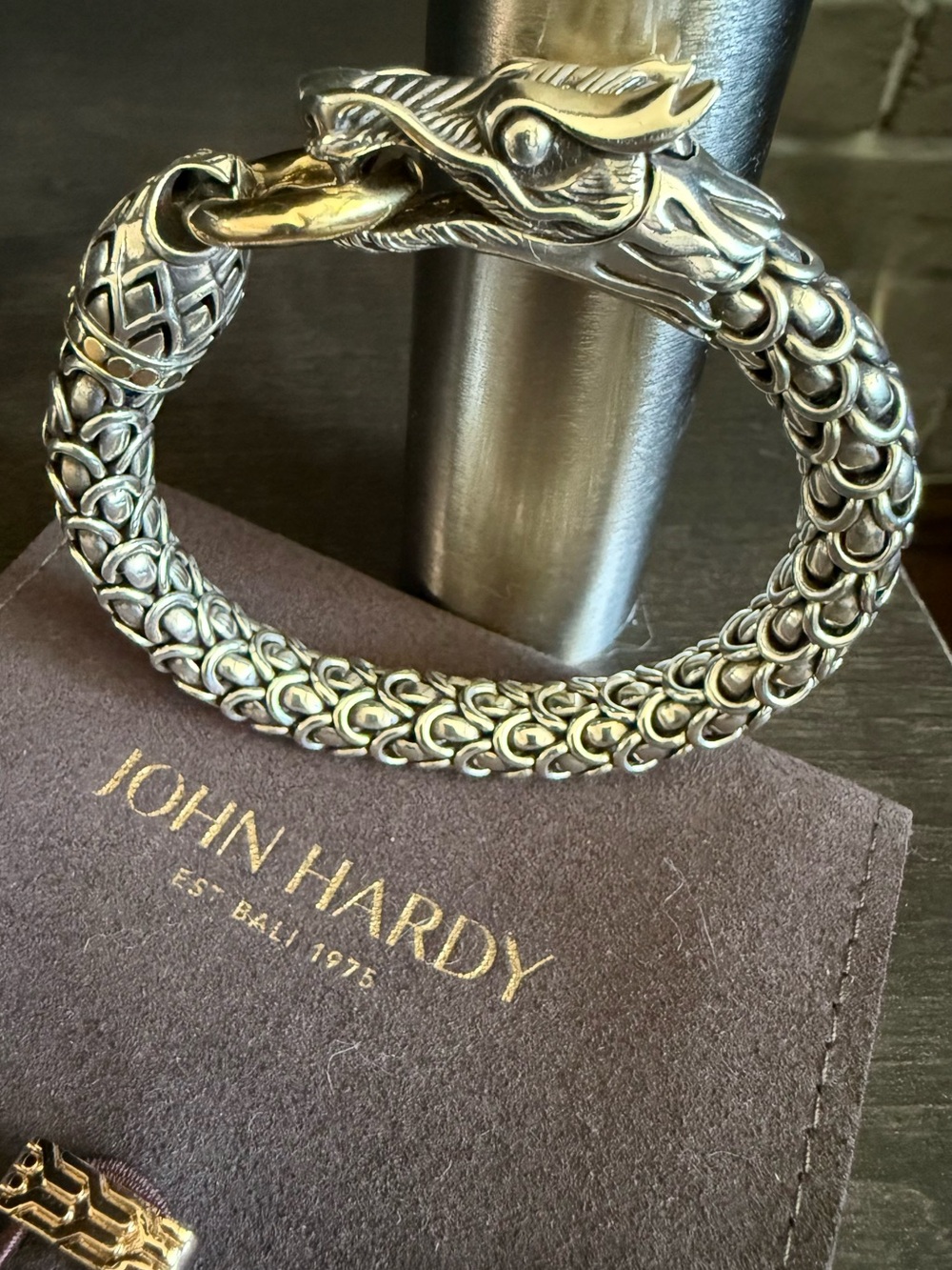 *RARE* John Hardy Legends Naga Dragon 18K Gold/Sterling Silver Bracelet *10mm*